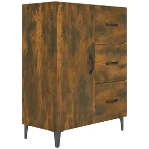 vidaXL Buffet chêne fumé 69,5x34x90 cm bois d'ingénierie pas cher