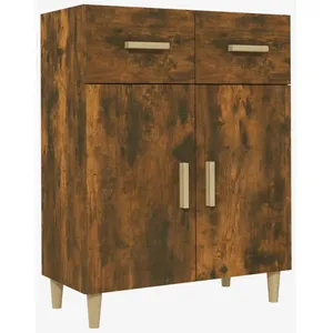 vidaXL Buffet Chêne fumé 69,5x34x89 cm Bois d'ingénierie pas cher