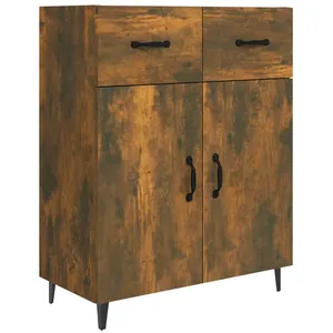 vidaXL Buffet chêne fumé 69,5x34x90 cm bois d'ingénierie pas cher