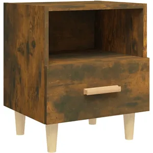 vidaXL Table de chevet Chêne fumé 40x35x47 cm pas cher