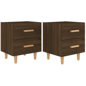 vidaXL Tables de chevet 2 pcs Chêne marron 40x35x47,5 cm pas cher