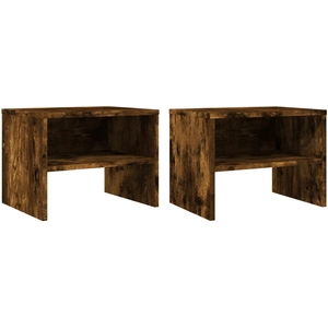 Comparateur de prix : vidaXL Table de chevet Chêne fumé 40x30x30 cm Bois d'ingénierie
