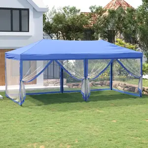 Comparateur de prix : vidaXL Tente de réception pliable avec parois Bleu 3x6 m