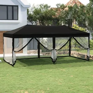 Comparateur de prix : vidaXL Tente de réception pliable avec parois Noir 3x6 m