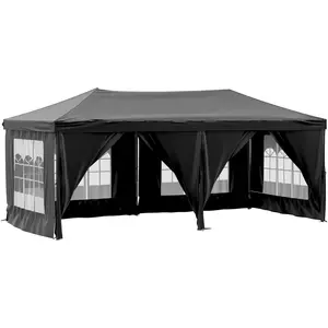 Comparateur de prix : vidaXL Tente de réception pliable avec parois Noir 3x6 m