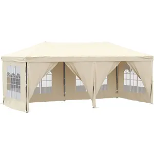 Comparateur de prix : Vidaxl - Tente de réception pliable avec parois Crème 3x6 m Crème