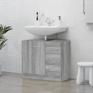 vidaXL Armoire de lavabo Sonoma gris 63x30x54 cm Bois d'ingénierie pas cher