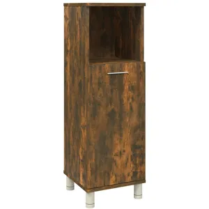 Comparateur de prix : vidaXL Armoire de bain Chêne fumé 30x30x95 cm Bois d'ingénierie