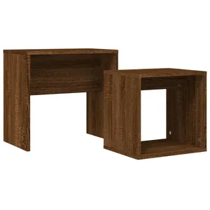 Comparateur de prix : vidaXL Tables basses gigognes 2 pcs chêne marron bois d'ingénierie