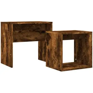 Comparateur de prix : vidaXL Tables basses gigognes 2 pcs chêne fumé bois d'ingénierie