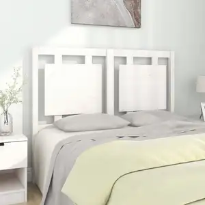 vidaXL Tête de lit Blanc 125,5x4x100 cm Bois massif de pin pas cher