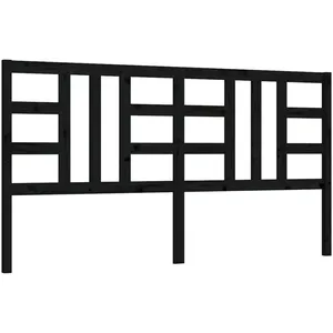 vidaXL Tête de lit Noir 206x4x100 cm Bois massif de pin pas cher