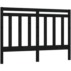 vidaXL Tête de lit Noir 146x4x100 cm Bois massif de pin pas cher