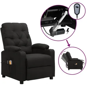 vidaXL Fauteuil électrique de massage Noir Tissu pas cher