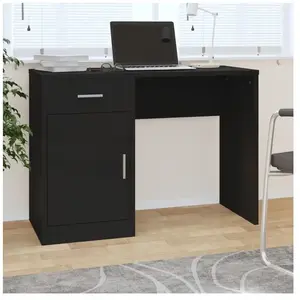 Comparateur de prix : vidaXL Bureau avec tiroir et armoire Noir 100x40x73 cm Bois ingénierie