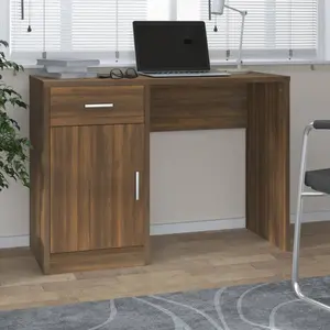 Comparateur de prix : vidaXL Bureau avec tiroir et armoire Chêne marron 100x40x73 cm