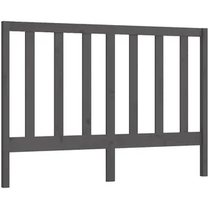 vidaXL Tête de lit Gris 126x4x100 cm Bois massif de pin pas cher