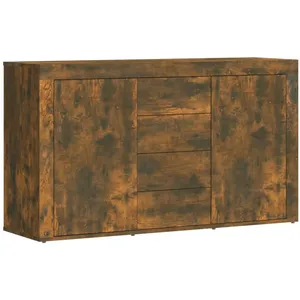 vidaXL Buffet Chêne fumé 120x36x69 cm Bois d'ingénierie pas cher