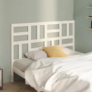 vidaXL Tête de lit Blanc 166x4x104 cm Bois massif de pin pas cher