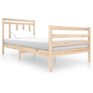 vidaXL Cadre de lit bois massif 100x200 cm pas cher