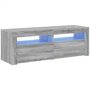 vidaXL Meuble TV avec lumières LED sonoma gris 120x35x40 cm pas cher