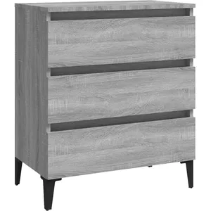 vidaXL Buffet Sonoma gris 60x35x69 cm Bois d'ingénierie pas cher