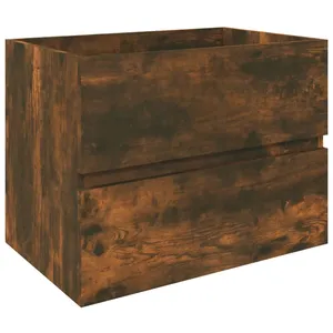vidaXL Armoire de lavabo Chêne fumé 60x38,5x45 cm Bois d'ingénierie pas cher
