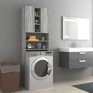 Comparateur de prix : vidaXL Meuble pour machine à laver Sonoma gris 64x25,5x190 cm