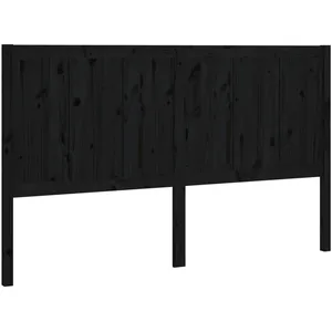 vidaXL Tête de lit Noir 125,5x4x100 cm Bois massif de pin pas cher