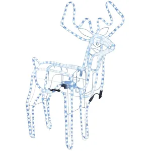 vidaXL Renne de Noël avec tête mobile Blanc froid 76x42x87 cmVendu parcarrefour