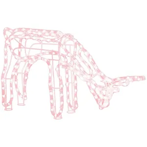 vidaXL Renne de Noël Blanc chaud 73x31x45 cm pas cher