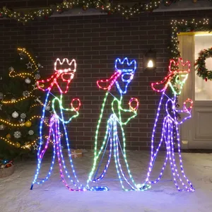 Vidaxl - Figurine de Noël de trois rois avec 504 led 99,5x45,5 cm n/a pas cher