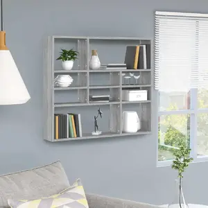 vidaXL Étagère murale Sonoma gris 90x16x78 cm Bois ingénierie pas cher