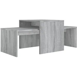 Comparateur de prix : vidaXL Ensemble table basse Sonoma gris 100x48x40 cm Bois d'ingénierie