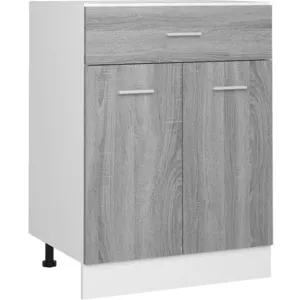 Comparateur de prix : vidaXL Armoire de plancher à tiroir Sonoma gris 60x46x81,5 cm
