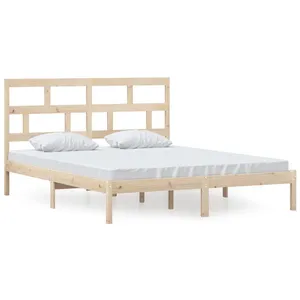 vidaXL Cadre de lit Bois de pin massif 160x200 cm pas cher