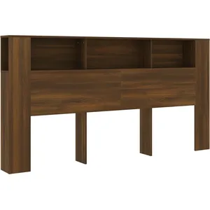 vidaXL Armoire de tête de lit Chêne marron 200x18,5x104,5 cm pas cher
