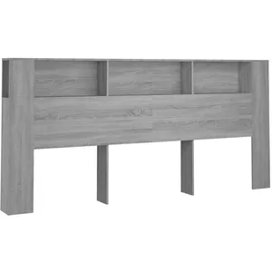 vidaXL Armoire de tête de lit Sonoma gris 220x18,5x104,5 cm pas cher