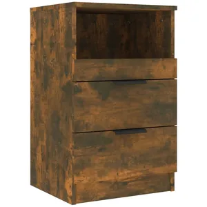 vidaXL Table de chevet Chêne fumé Bois d'ingénierie pas cher