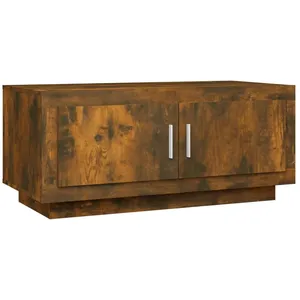 vidaXL Table basse Chêne fumé 102x50x45 cm Bois d'ingénierie pas cher
