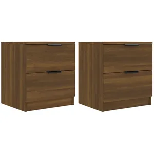 vidaXL Tables de chevet 2 pcs Chêne marron Bois d'ingénierie pas cher