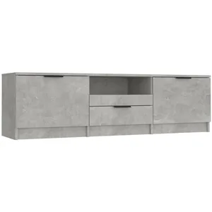 vidaXL Meuble TV Gris béton 140x35x40 cm Bois d'ingénierie pas cher