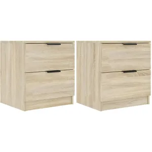 vidaXL Tables de chevet 2 pcs Chêne Sonoma Bois d'ingénierie pas cher