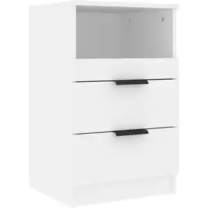 vidaXL Table de chevet Blanc Bois d'ingénierie pas cher