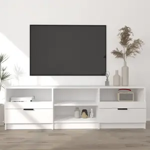 Comparateur de prix : vidaXL Meuble TV Blanc 150x33,5x45 cm Bois d'ingénierie