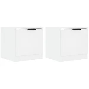 vidaXL Tables de chevet 2 pcs Blanc 40x39x40 cm pas cher