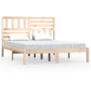 vidaXL Cadre de lit Bois de pin massif 160x200 cm pas cher