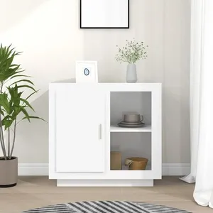 vidaXL Buffet Blanc 80x40x75 cm pas cher