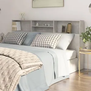 Comparateur de prix : vidaXL Armoire de tête de lit Gris béton 200x19x103,5 cm
