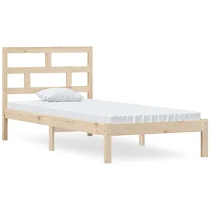 vidaXL Cadre de lit Bois de pin massif 90x200 cm pas cher